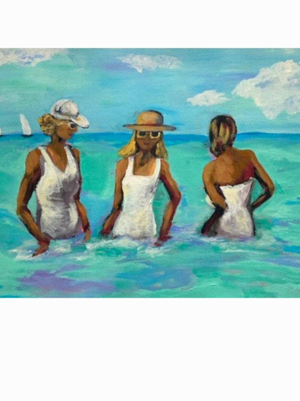 Beach Day Bliss 2 Original Acrylic Painting on 18" x 12" Paper - Picture 2 of 7